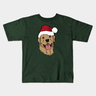 Santa Yellow Labrador Kids T-Shirt